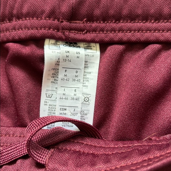 Adidas Burgundy Track Pants with White Accents - Picture 6 of 6